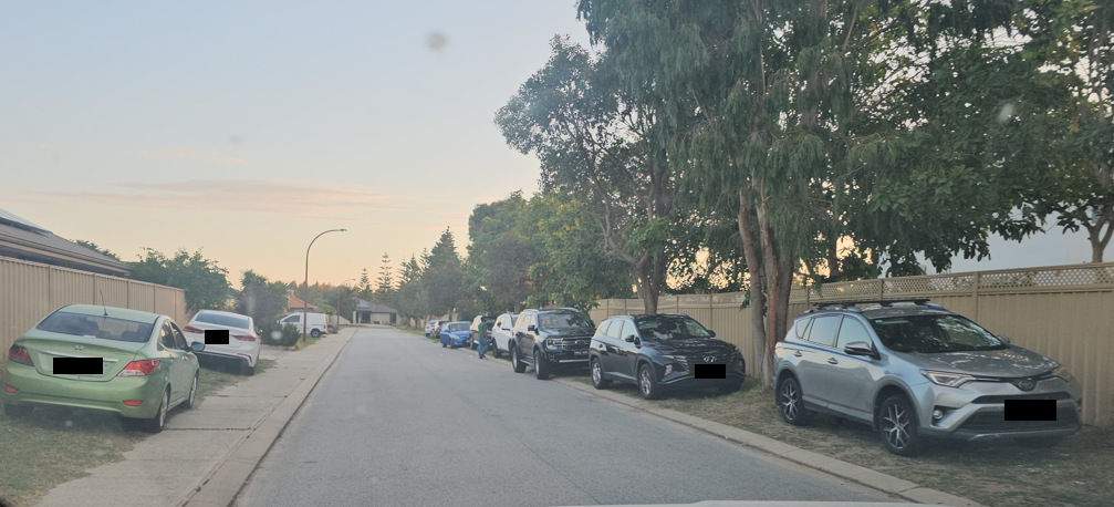 Example of improper parking around Nicholson Road and Shreeve Road