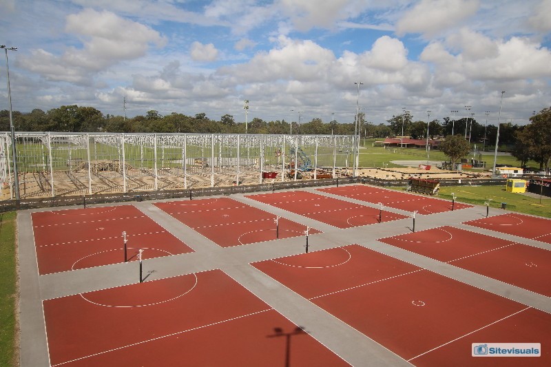 Framework erected for four indoor courts