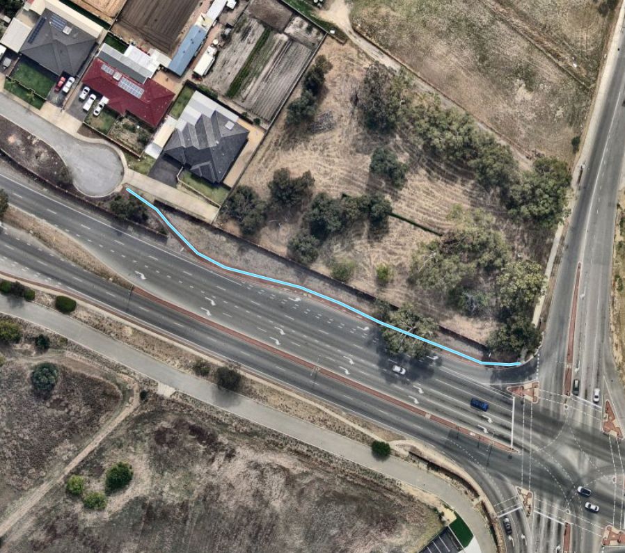 Map showing the section of path to be replaced along Kenwick Link 