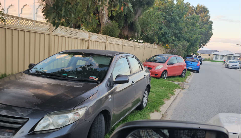 Example of improper parking around Nicholson Road and Shreeve Road