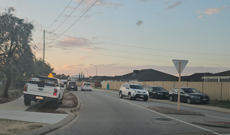 Example of improper parking around Nicholson Road and Shreeve Road