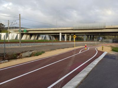 Path with Tonkin Highway flyover in background