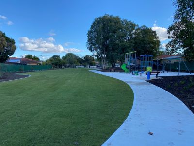 Path along turf