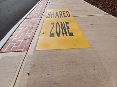 Shared zone on path